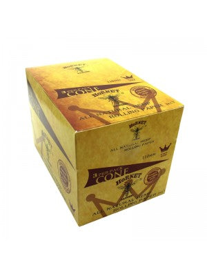 Hornet King Size Natural Hemp Rolling Paper Cones - 24 Cones