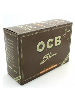 OCB Unbleached Slim Virgin Rolling Papers + Filter Tips