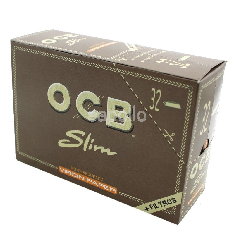 OCB Unbleached Slim Virgin Rolling Papers + Filter Tips