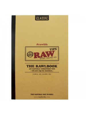 RAW Classic Rawbook 480 Count Book Of Natural Unrefined Rolling Tips