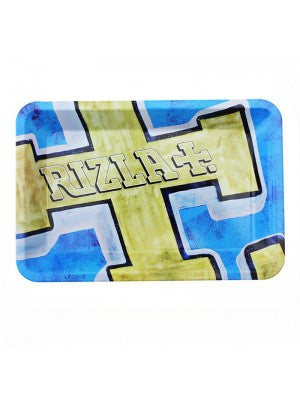 Rizla Gold/Blue Logo Metal Rolling Tray - Mini (18 x 12 cm)