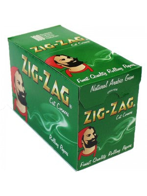 Zig Zag Green Cut Corners Regular Rolling Papers - 100 bookets