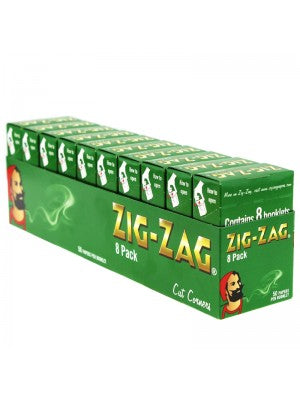 Zig Zag Green Cut Corners Finest Quality Rolling Papers - 10 packs x 8 Booklets